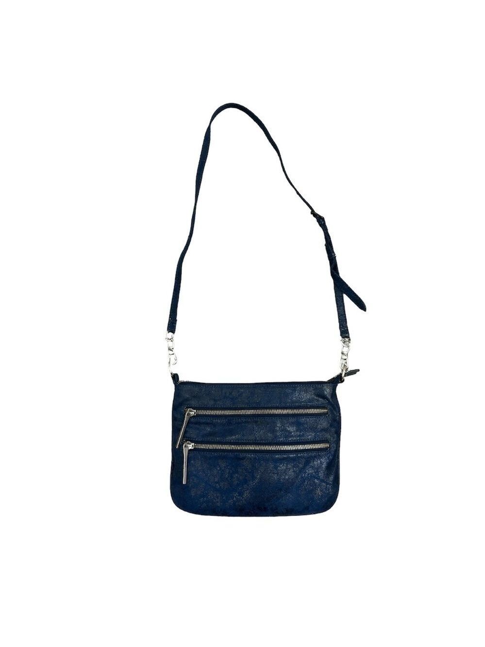 Matt & Nat Montreal vegan coated suede blue crossbody shoulder bag